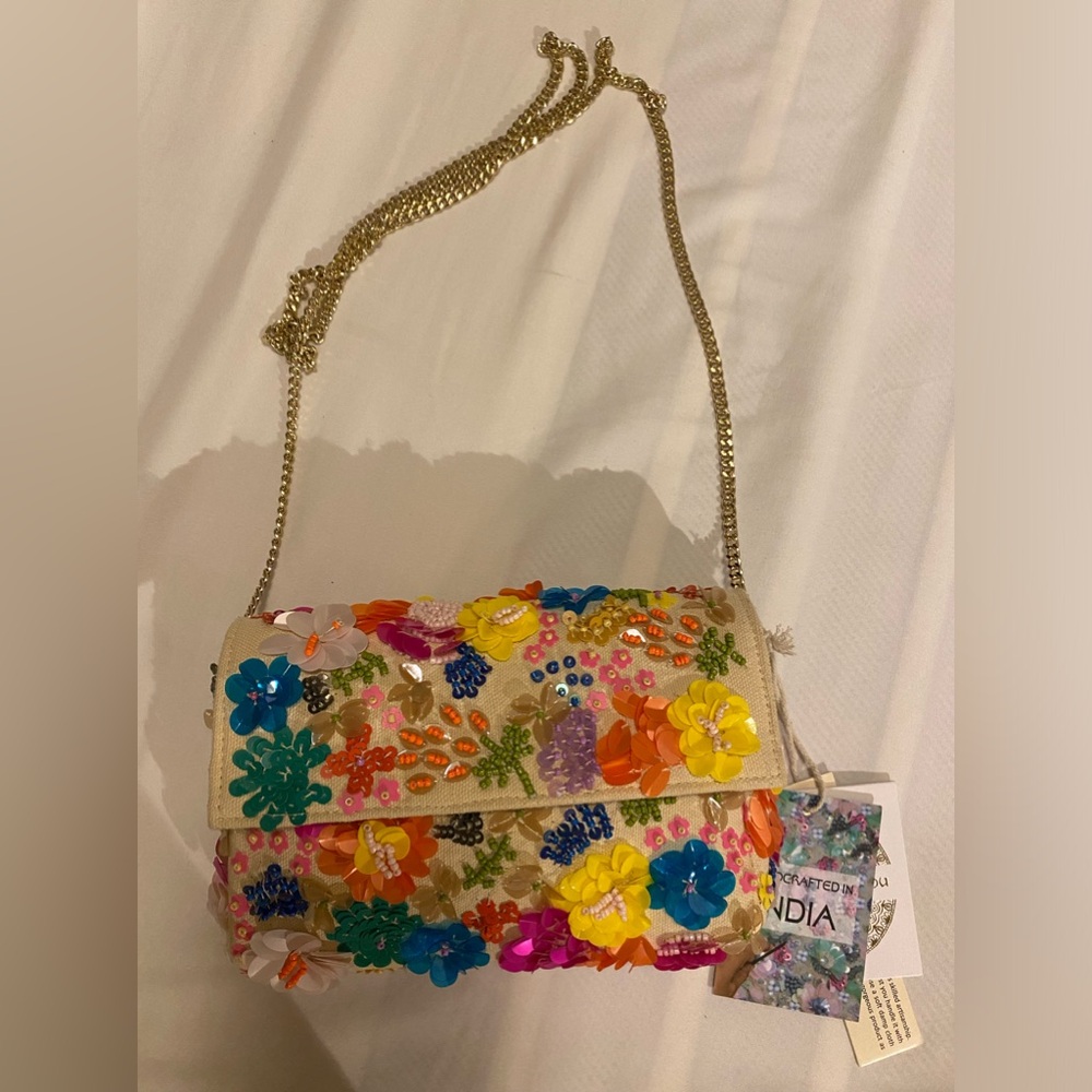 Floural Beaded Clutch